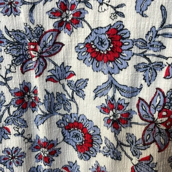 LANE BRYANT UEC Women’s Sz 14 pattern mixed media short sleeve shirt top white - Picture 8 of 10